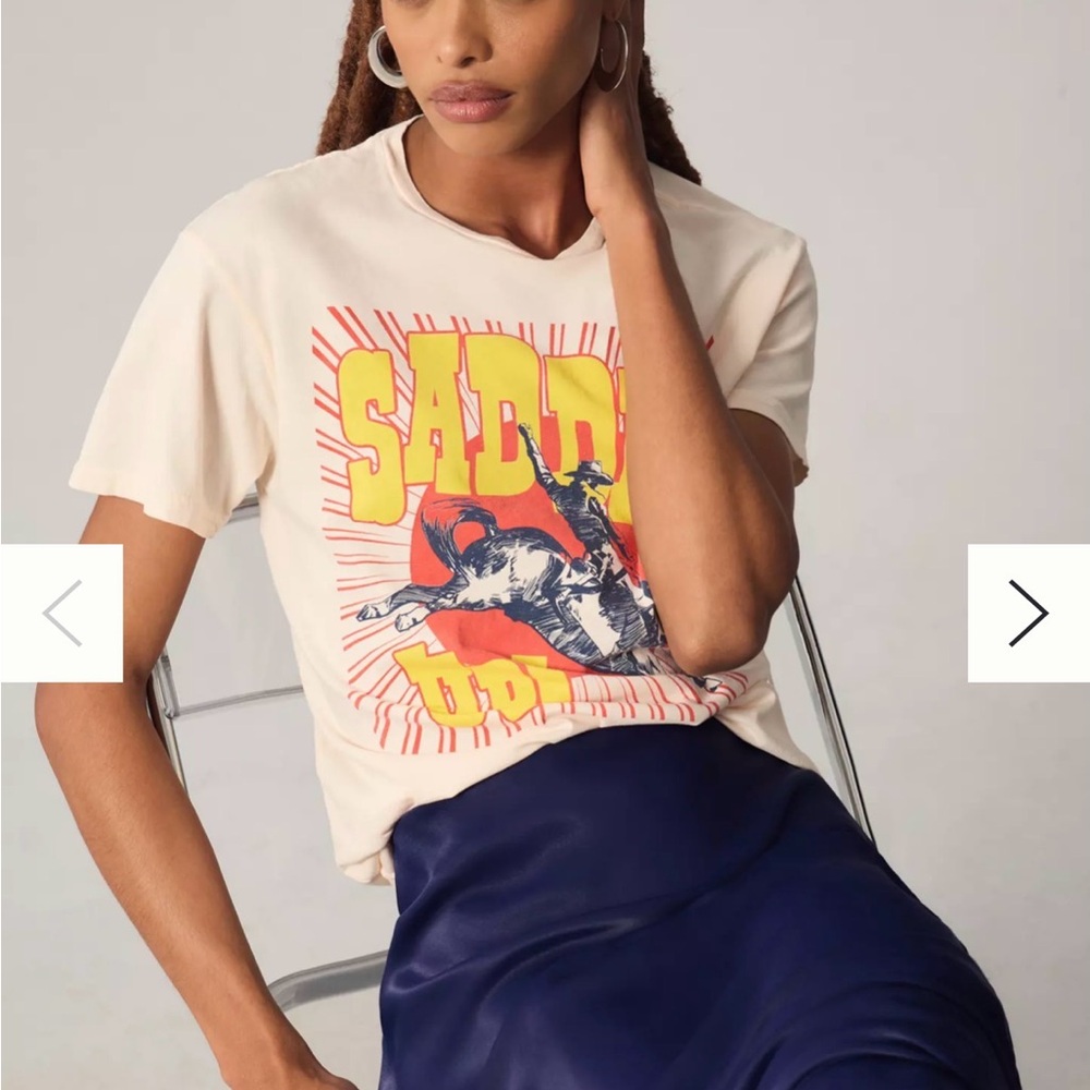 Anthropologie Retrobrand Los Angeles Saddle Up Graphic Tee in size Medium - Picture 3 of 9